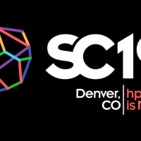 SC19 logo on black background